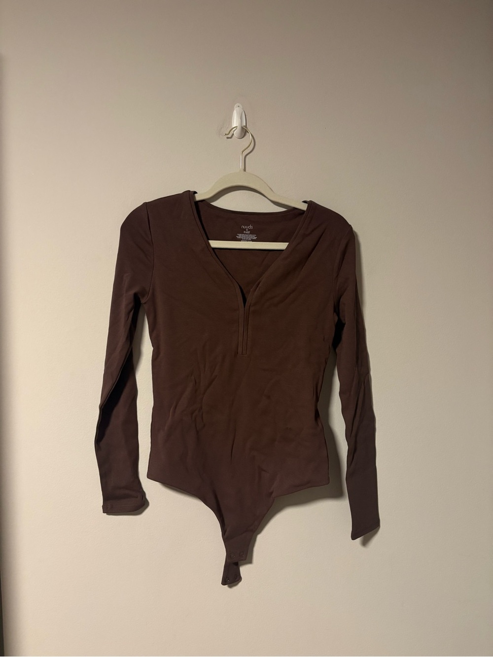 NWOT nuuds Brown Long Sleeve Bodysuit Medium